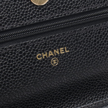 マトラッセ チェーンウォレット キャビアスキン ブラック ゴールド金具 シャネル バッグ CHANEL