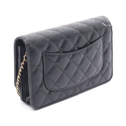 マトラッセ チェーンウォレット キャビアスキン ブラック ゴールド金具 シャネル バッグ CHANEL
