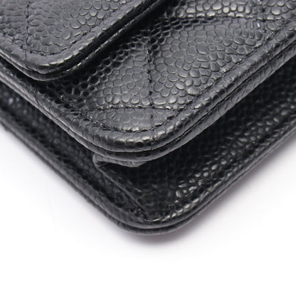 マトラッセ チェーンウォレット キャビアスキン ブラック ゴールド金具 シャネル バッグ CHANEL