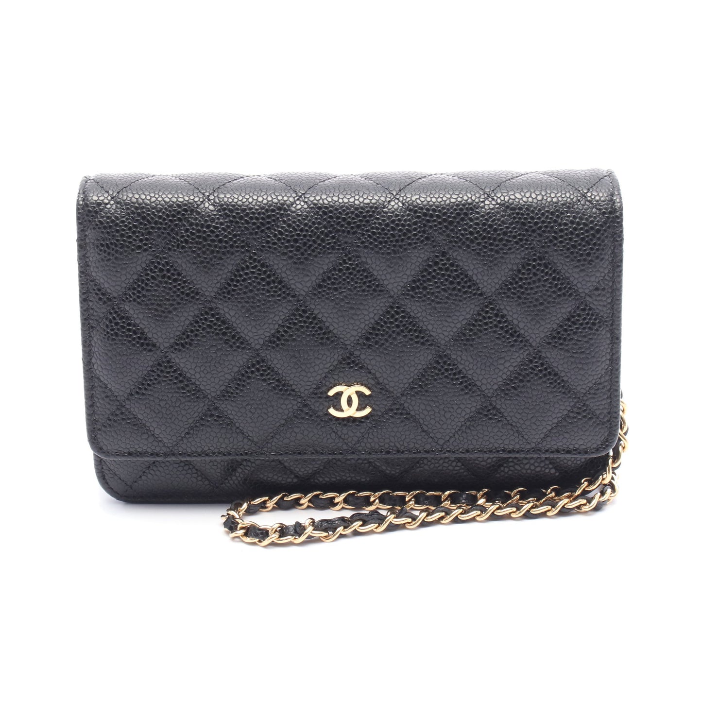 マトラッセ チェーンウォレット キャビアスキン ブラック ゴールド金具 シャネル バッグ CHANEL