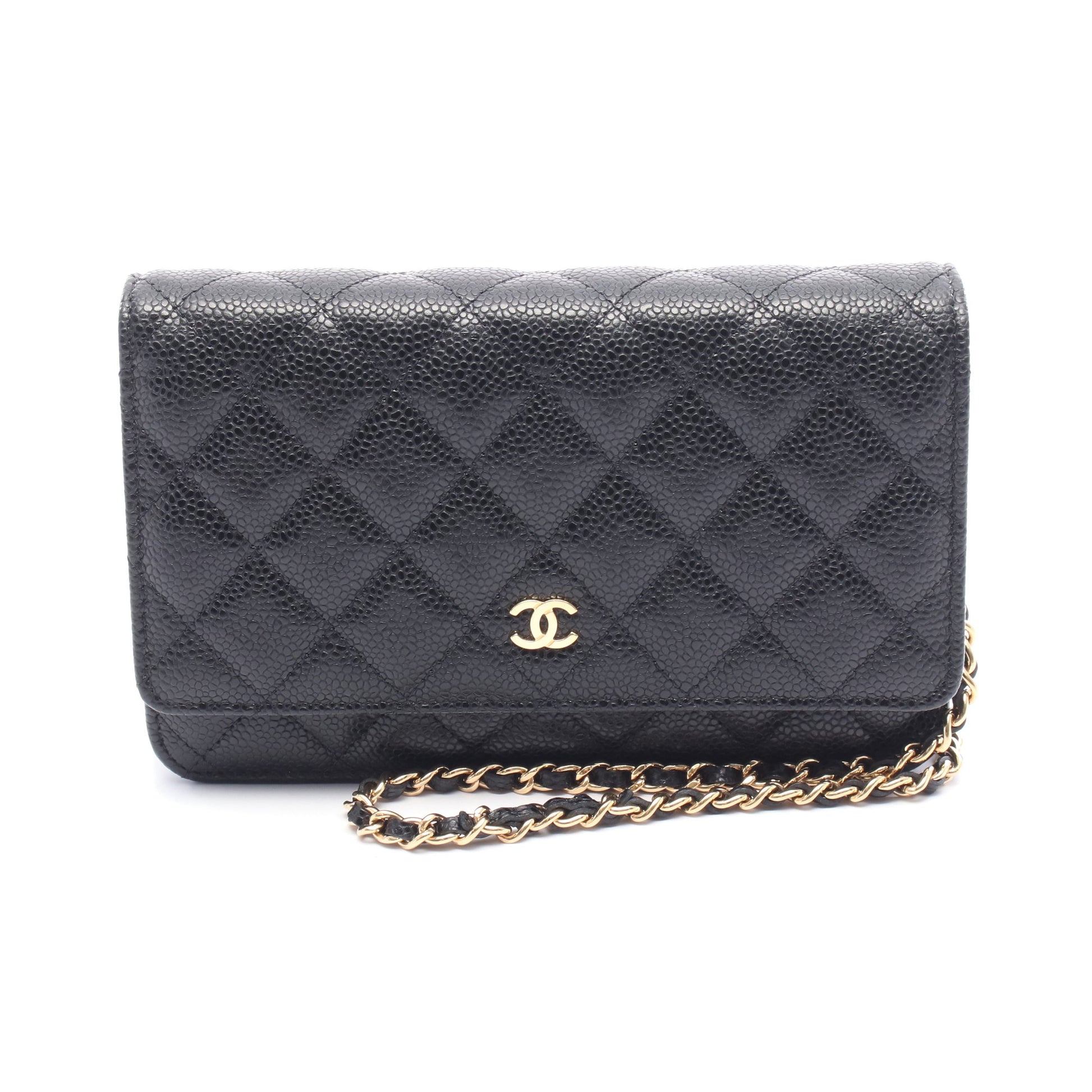 マトラッセ チェーンウォレット キャビアスキン ブラック ゴールド金具 シャネル バッグ CHANEL