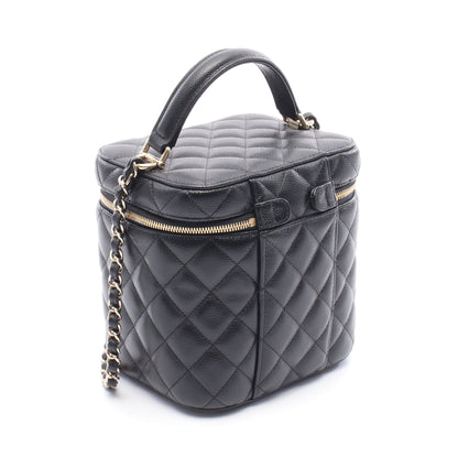 マトラッセ チェーンショルダーバッグ キャビアスキン ブラック ゴールド金具 シャネル バッグ CHANEL