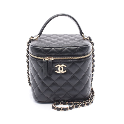 マトラッセ チェーンショルダーバッグ キャビアスキン ブラック ゴールド金具 シャネル バッグ CHANEL