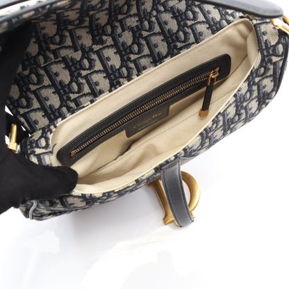 サドルバッグ ハンドバッグ キャンバス レザー ベージュ ネイビー 2WAY クリスチャンディオール バッグ Christian Dior
