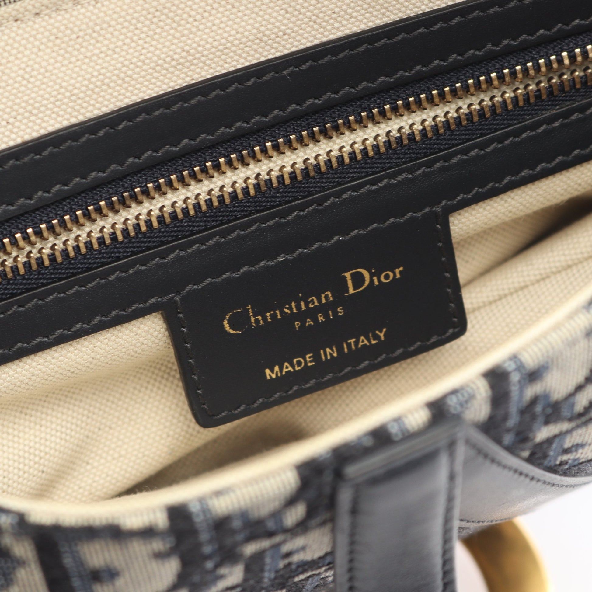 サドルバッグ ハンドバッグ キャンバス レザー ベージュ ネイビー 2WAY クリスチャンディオール バッグ Christian Dior