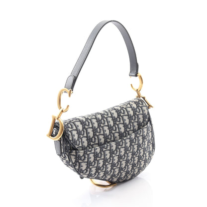 サドルバッグ ハンドバッグ キャンバス レザー ベージュ ネイビー 2WAY クリスチャンディオール バッグ Christian Dior