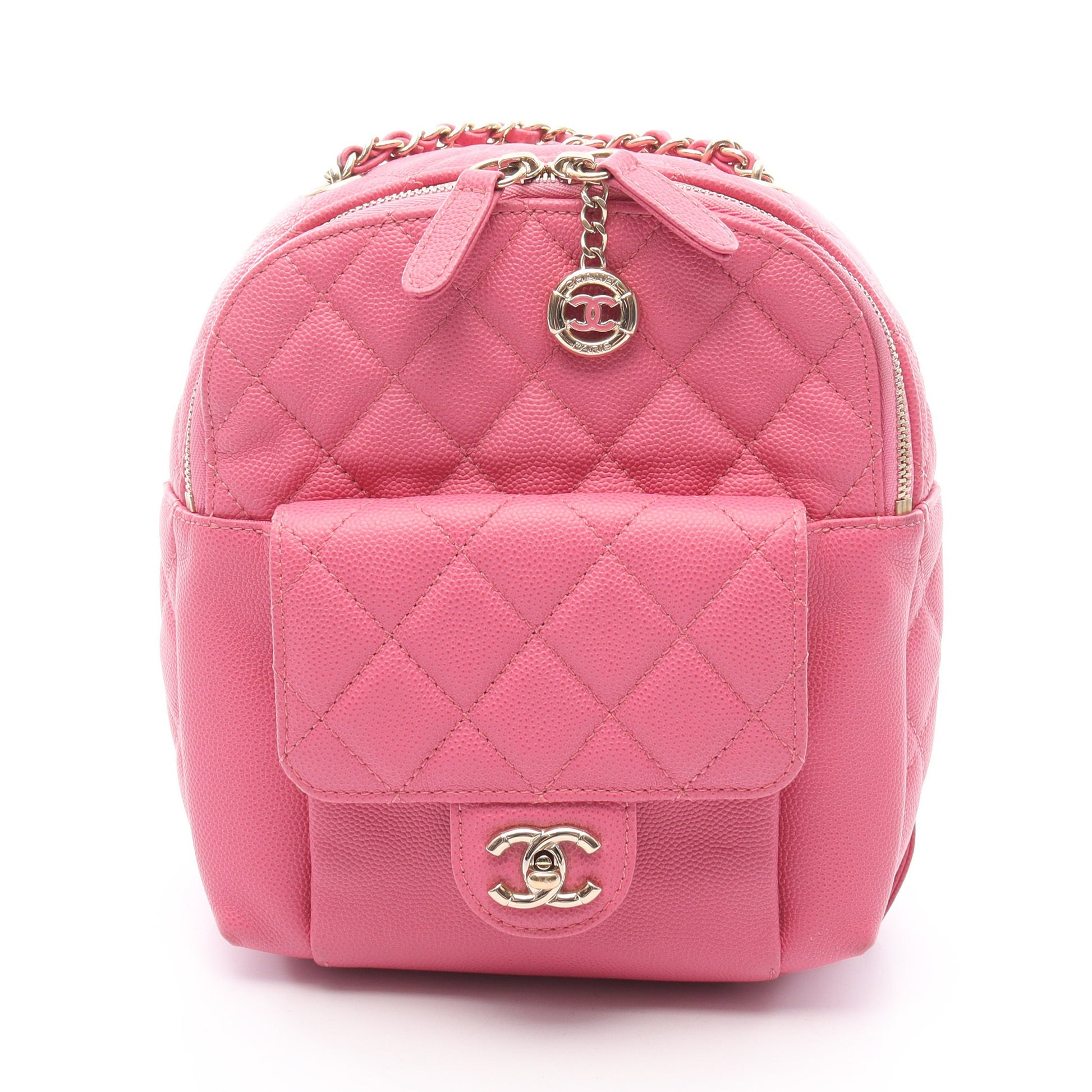 マトラッセ バックパック リュックサック キャビアスキン ピンク ゴールド金具 シャネル バッグ CHANEL