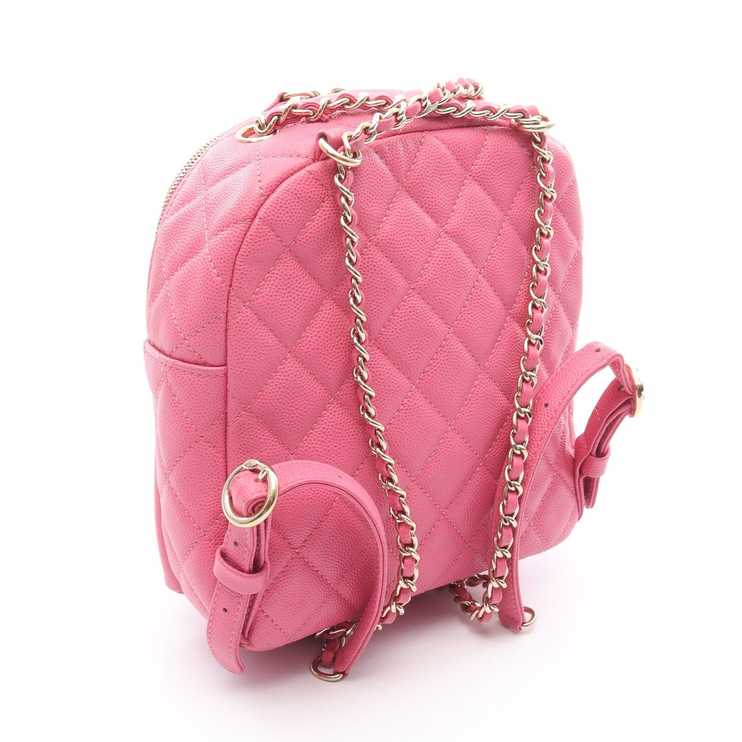 マトラッセ バックパック リュックサック キャビアスキン ピンク ゴールド金具 シャネル バッグ CHANEL