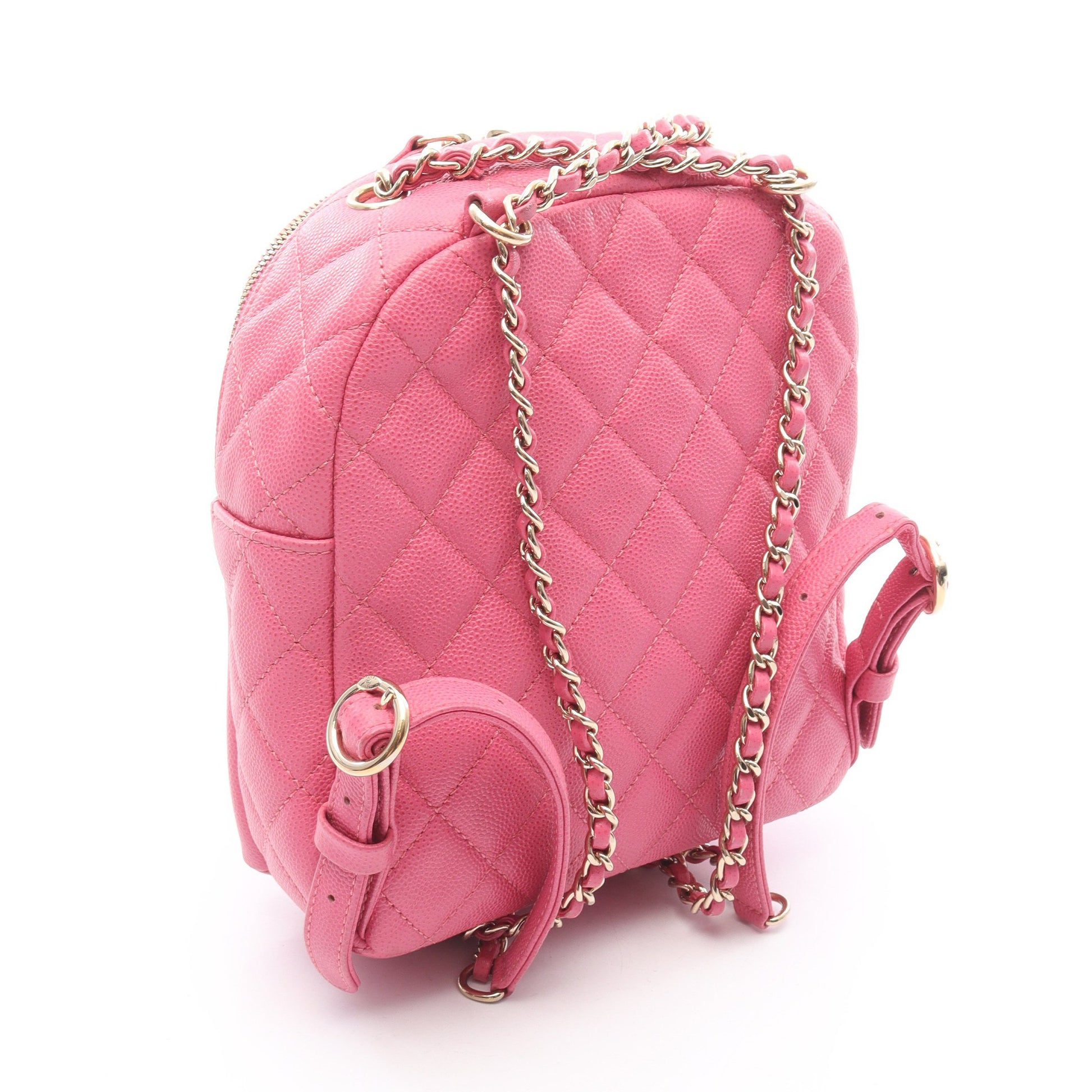 マトラッセ バックパック リュックサック キャビアスキン ピンク ゴールド金具 シャネル バッグ CHANEL