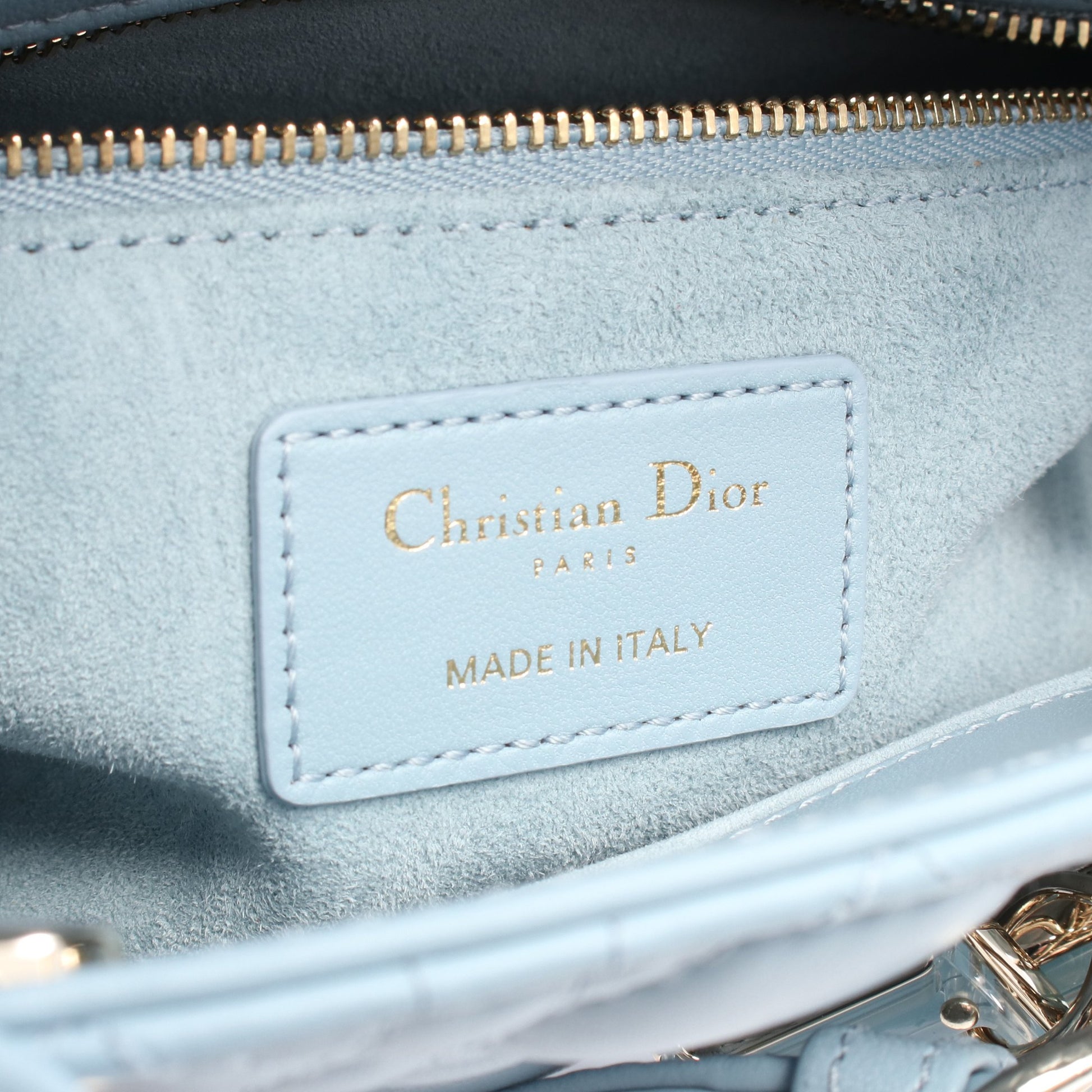 レディディオール スモール ハンドバッグ レザー ライトブルー 2WAY クリスチャンディオール バッグ Christian Dior