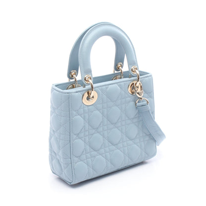 レディディオール スモール ハンドバッグ レザー ライトブルー 2WAY クリスチャンディオール バッグ Christian Dior