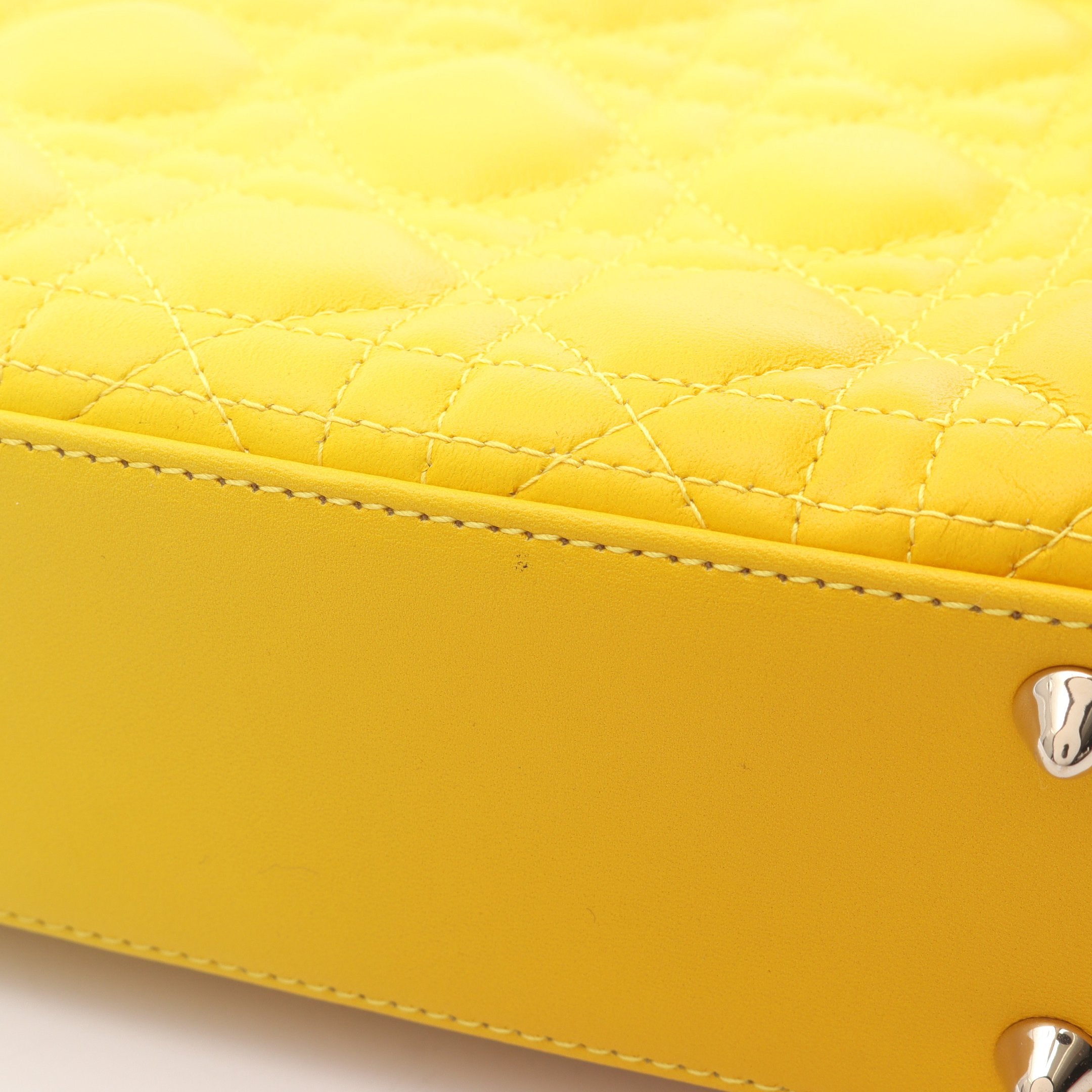 レディディオール スモール カナージュ ハンドバッグ レザー ライト