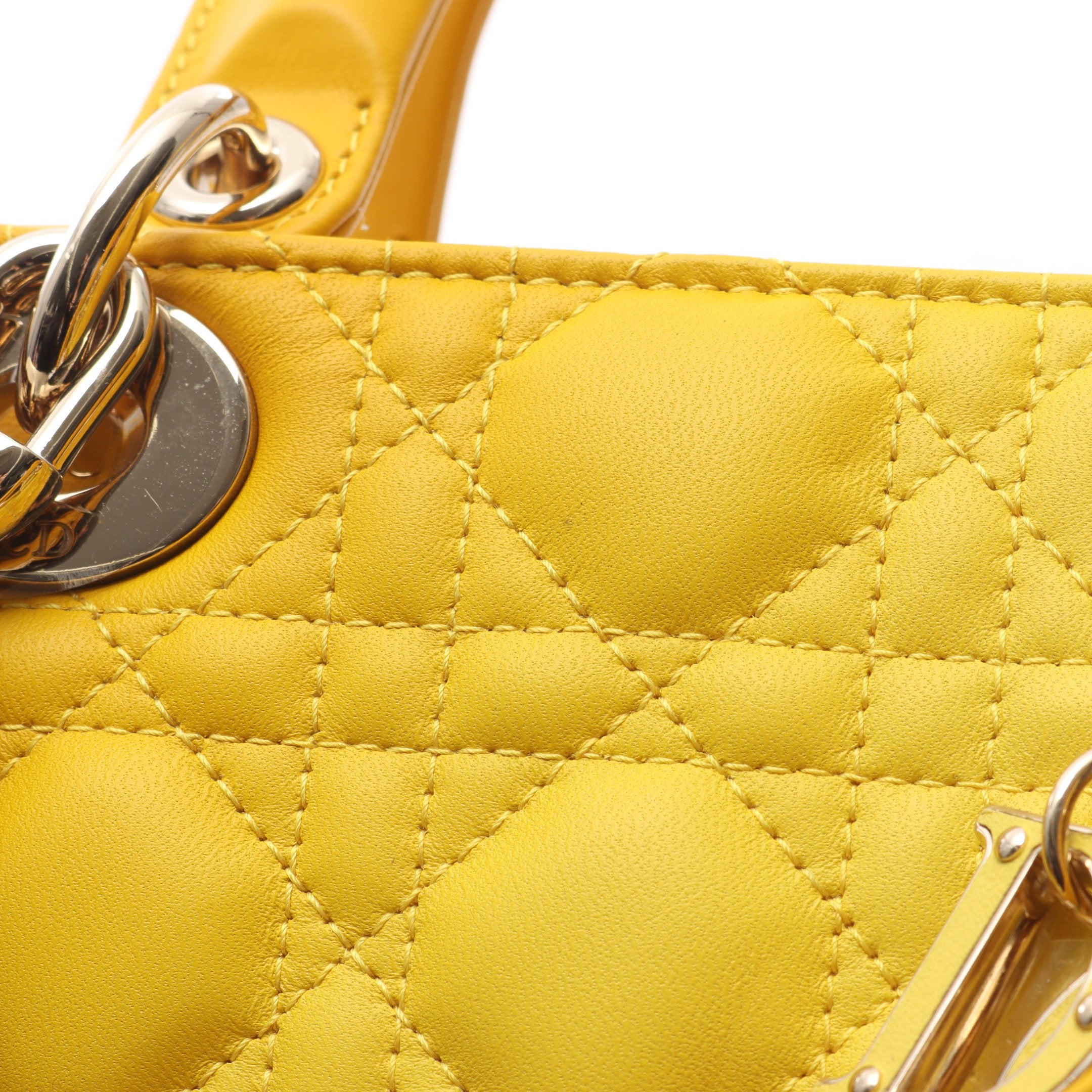 ディオール バッグ ペンダント 18金イエローゴールド 2g レディディオール スモール カナージュ ハンドバッグ レザー ライト