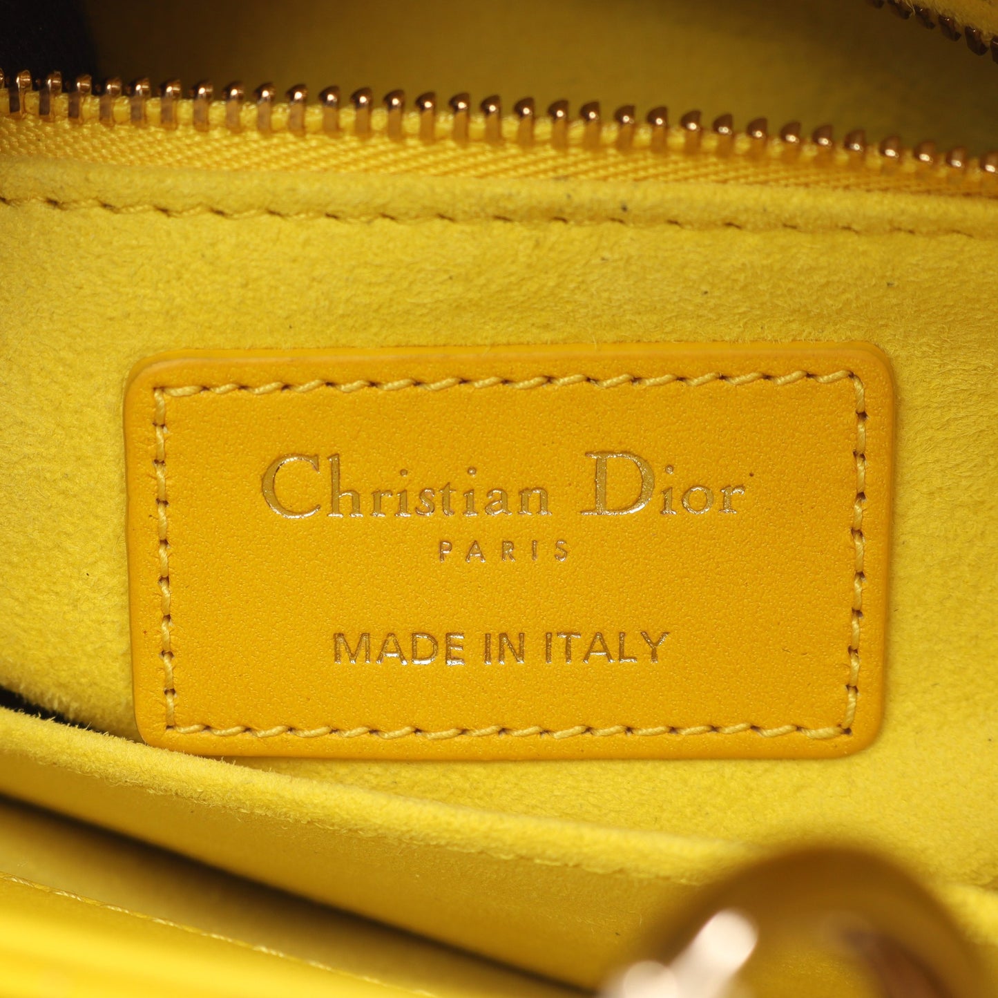 レディディオール スモール カナージュ ハンドバッグ レザー ライトイエロー イエロー 2WAY クリスチャンディオール バッグ Christian Dior