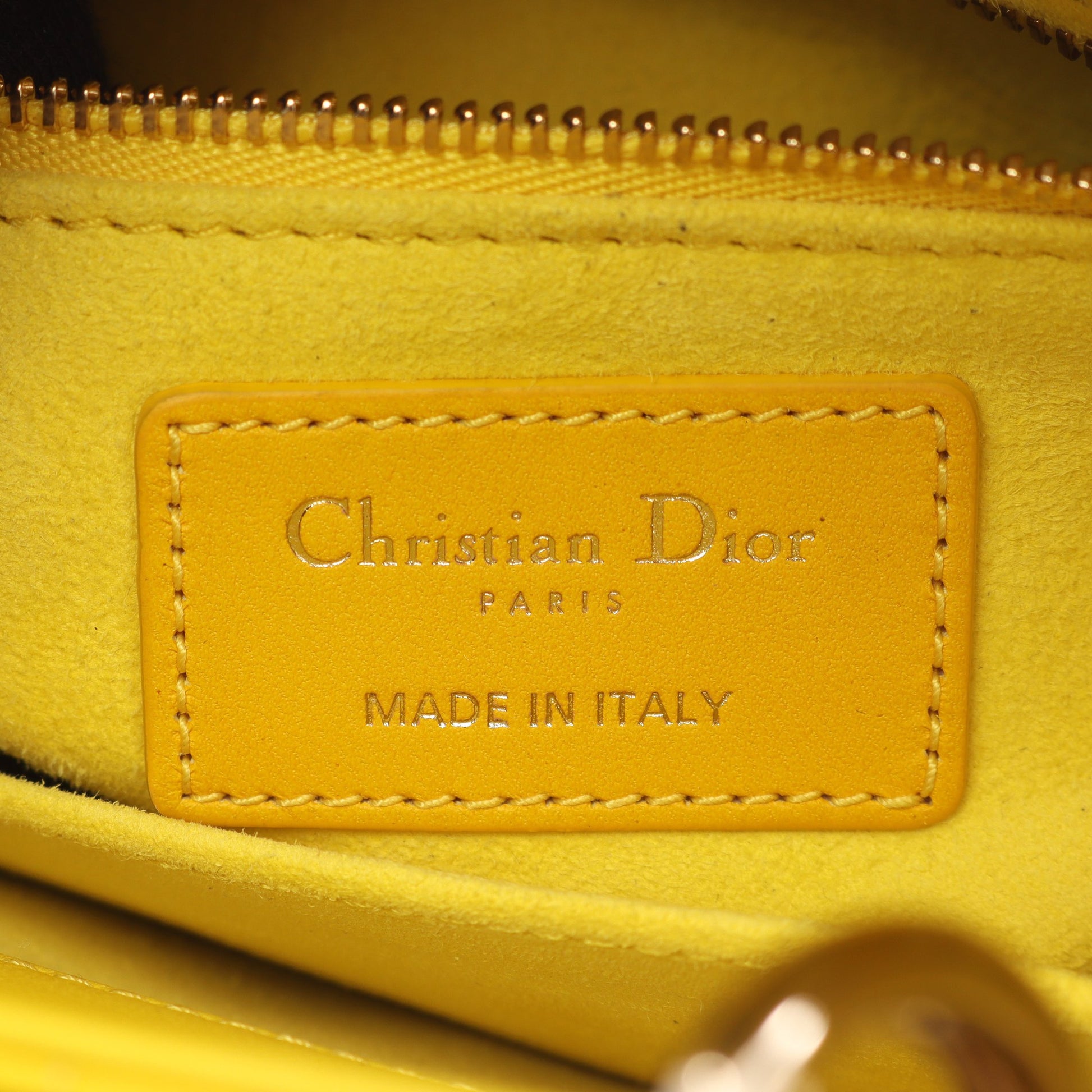 レディディオール スモール カナージュ ハンドバッグ レザー ライトイエロー イエロー 2WAY クリスチャンディオール バッグ Christian Dior