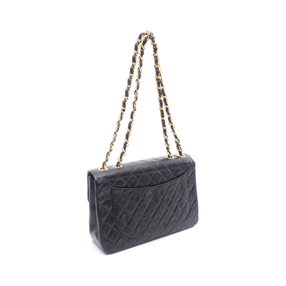 デカマトラッセ34 シングルフラップ Wチェーンショルダーバッグ ラムスキン ブラック ゴールド金具 シャネル バッグ CHANEL