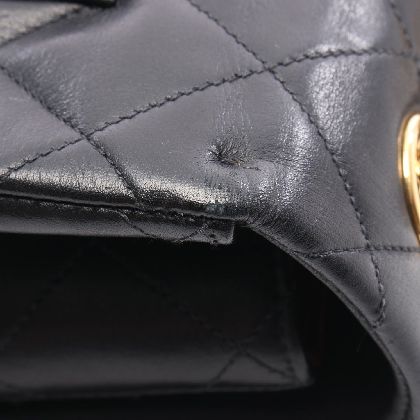 デカマトラッセ34 シングルフラップ Wチェーンショルダーバッグ ラムスキン ブラック ゴールド金具 シャネル バッグ CHANEL