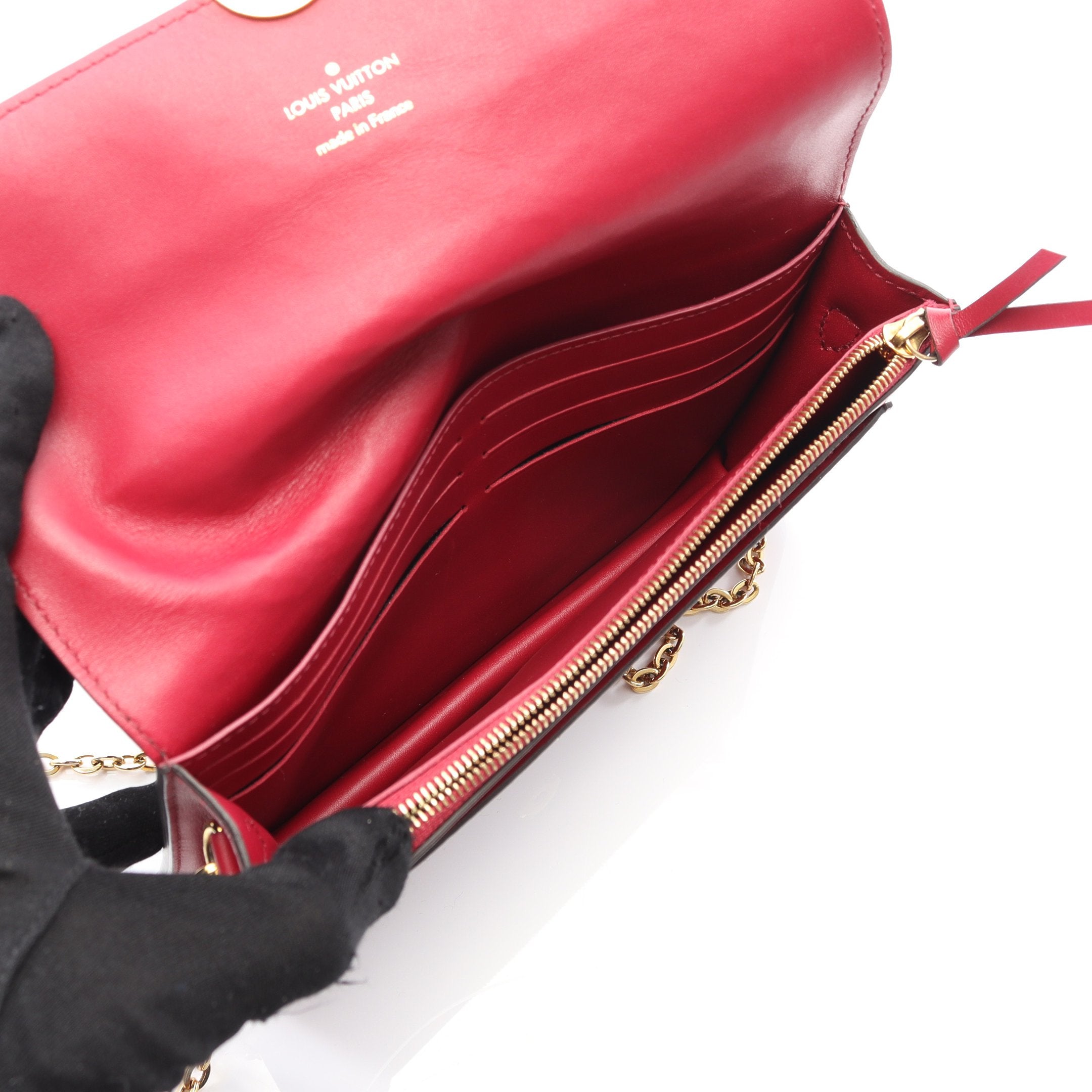 ポルトフォイユ フロール チェーン モノグラム フューシャ チェーン