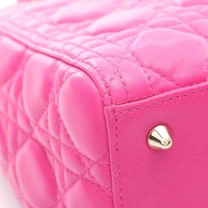 LADY DIOR レディディオール カナージュ ハンドバッグ レザー ピンクパープル 2WAY クリスチャンディオール バッグ Christian Dior