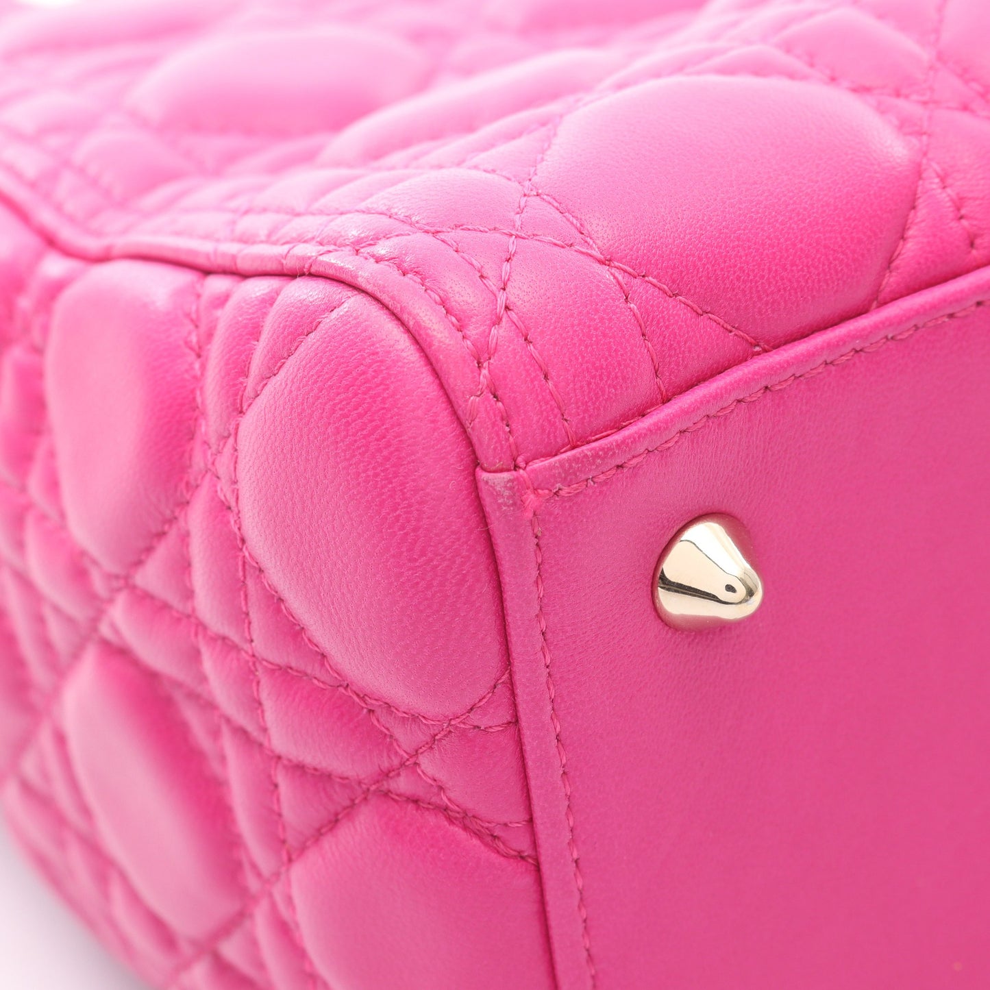 LADY DIOR レディディオール カナージュ ハンドバッグ レザー ピンクパープル 2WAY クリスチャンディオール バッグ Christian Dior