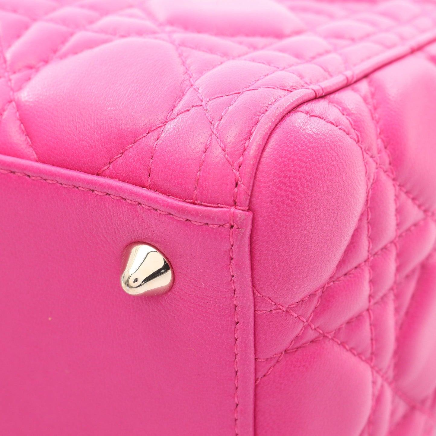 LADY DIOR レディディオール カナージュ ハンドバッグ レザー ピンクパープル 2WAY クリスチャンディオール バッグ Christian Dior