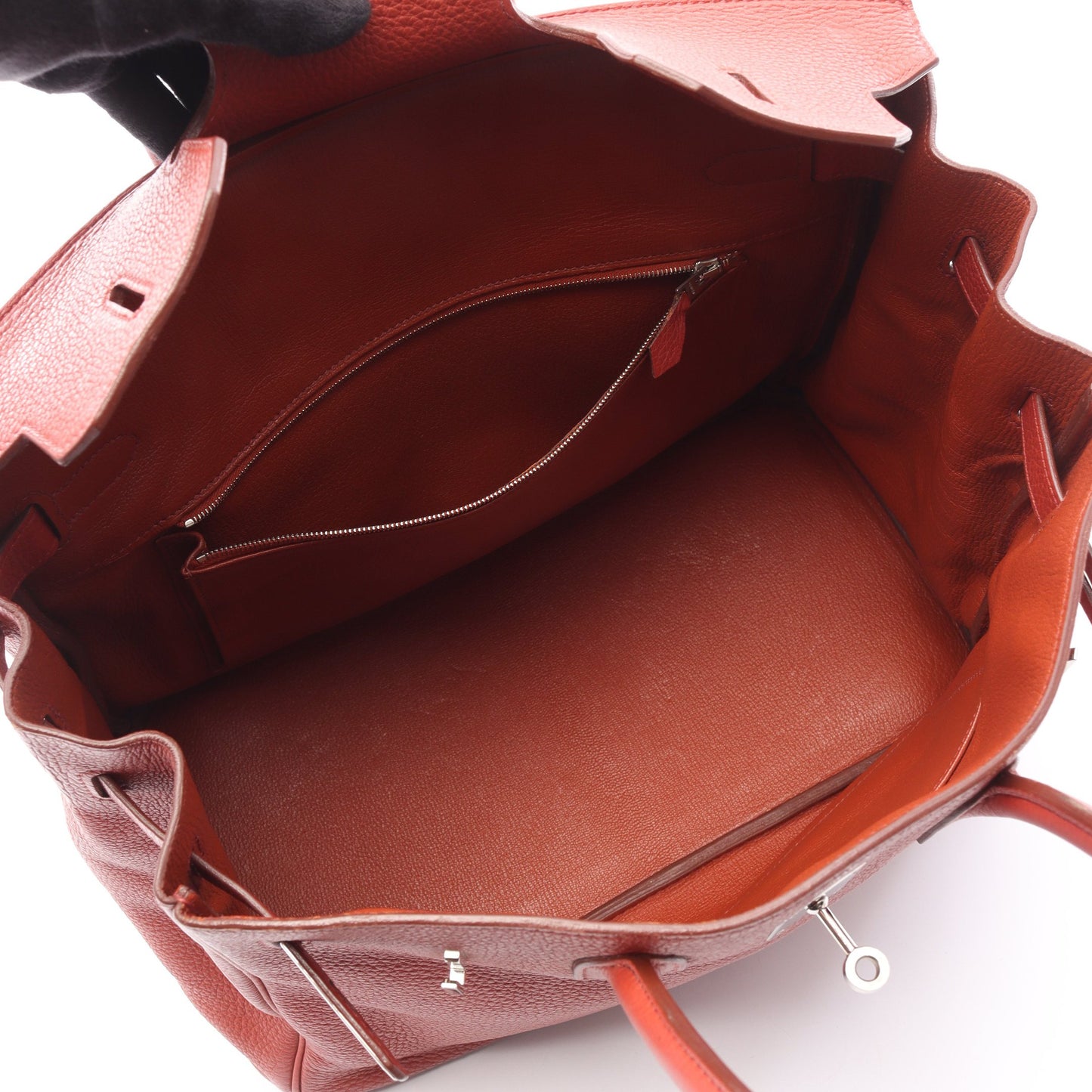 バーキン35 ブリック ハンドバッグ トリヨンクレマンス オレンジブラウン シルバー金具 □N刻印 エルメス バッグ HERMES