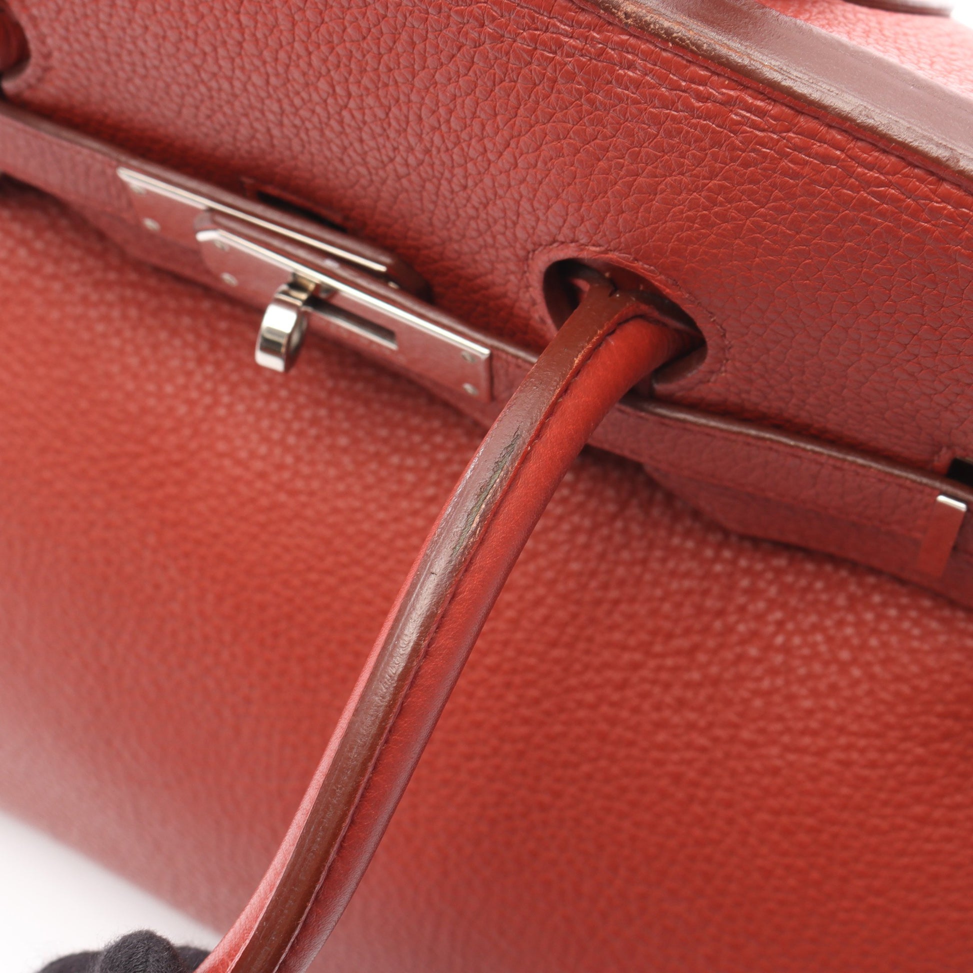 バーキン35 ブリック ハンドバッグ トリヨンクレマンス オレンジブラウン シルバー金具 □N刻印 エルメス バッグ HERMES