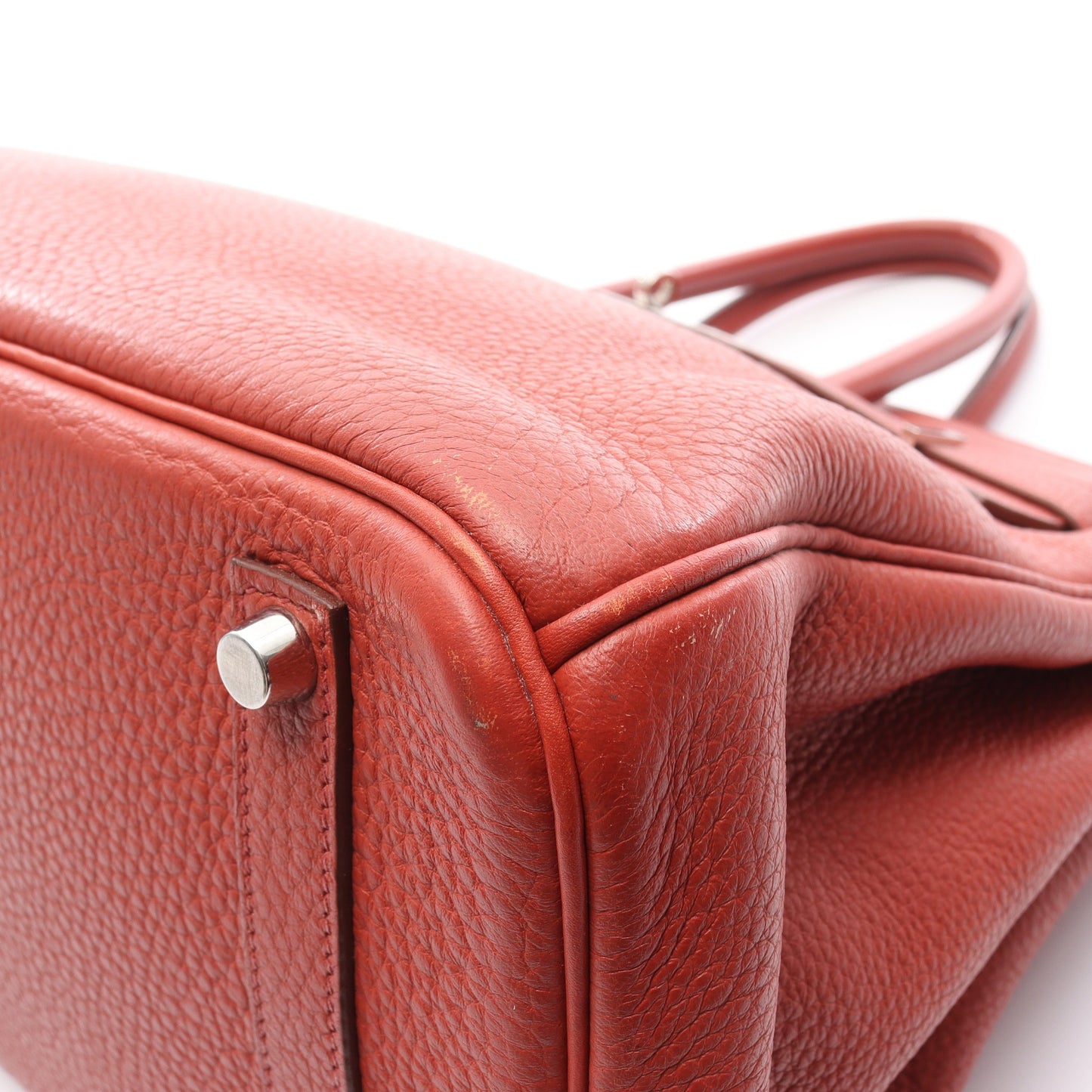 バーキン35 ブリック ハンドバッグ トリヨンクレマンス オレンジブラウン シルバー金具 □N刻印 エルメス バッグ HERMES
