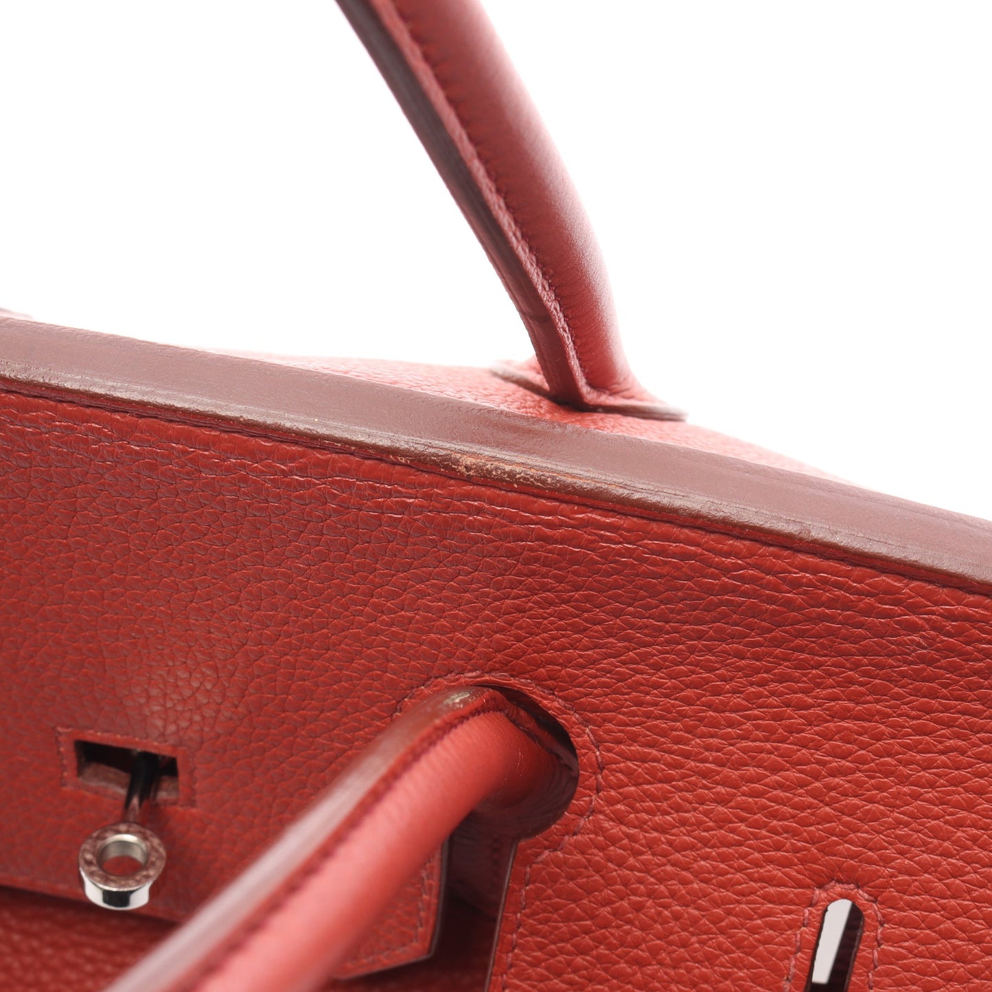 バーキン35 ブリック ハンドバッグ トリヨンクレマンス オレンジブラウン シルバー金具 □N刻印 エルメス バッグ HERMES