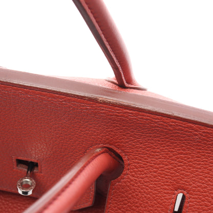 バーキン35 ブリック ハンドバッグ トリヨンクレマンス オレンジブラウン シルバー金具 □N刻印 エルメス バッグ HERMES
