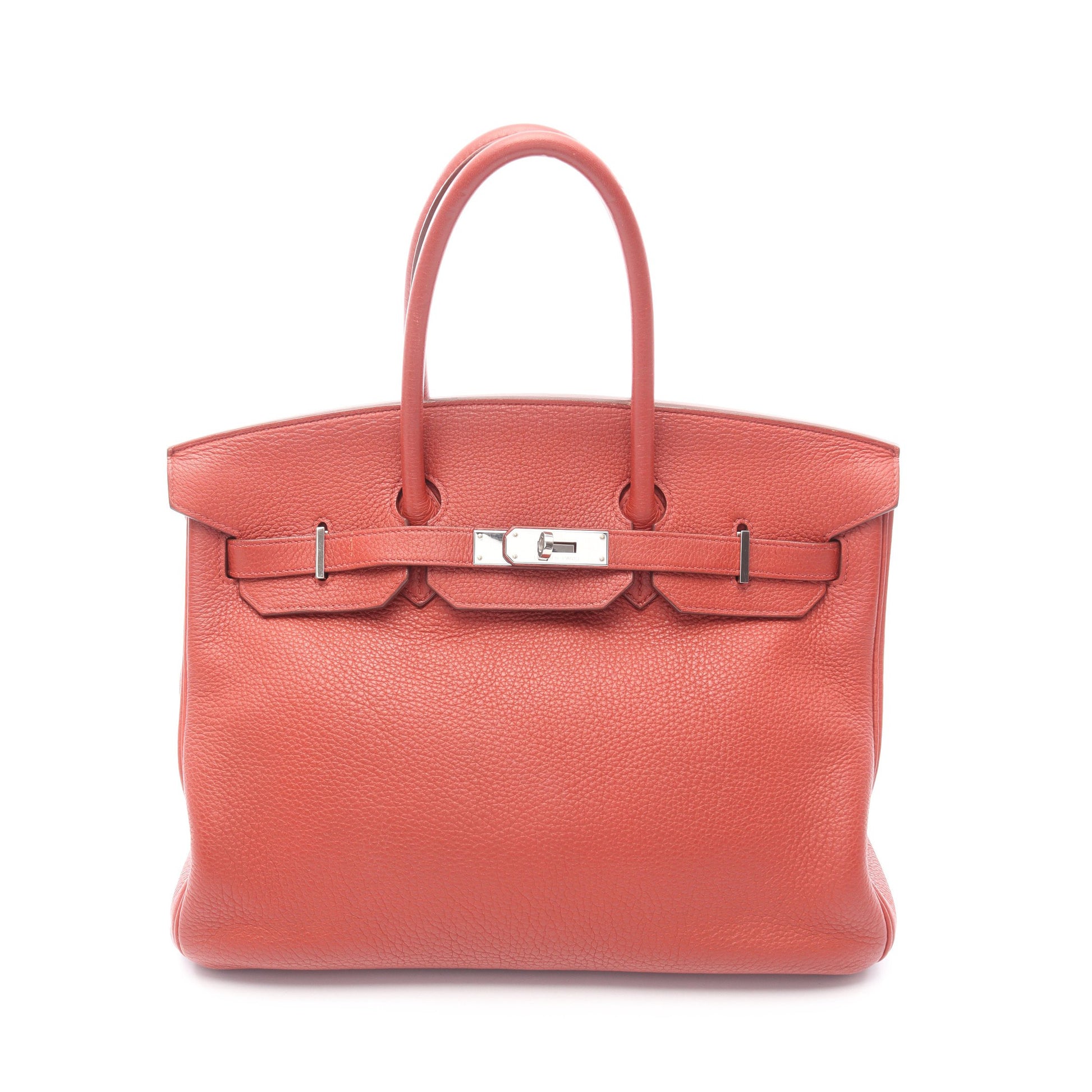 バーキン35 ブリック ハンドバッグ トリヨンクレマンス オレンジブラウン シルバー金具 □N刻印 エルメス バッグ HERMES