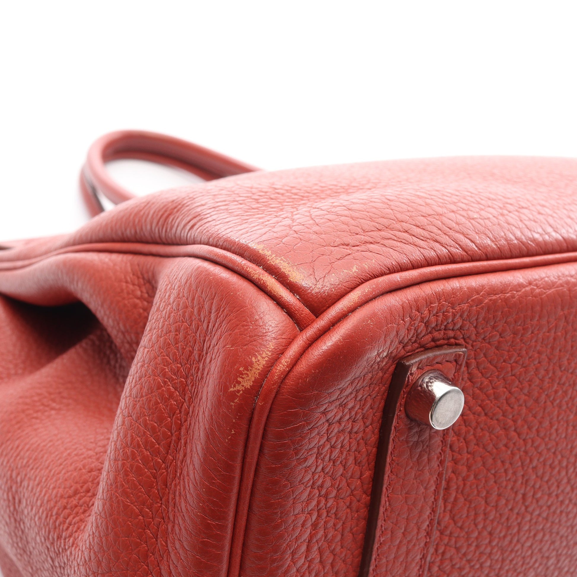 バーキン35 ブリック ハンドバッグ トリヨンクレマンス オレンジブラウン シルバー金具 □N刻印 エルメス バッグ HERMES