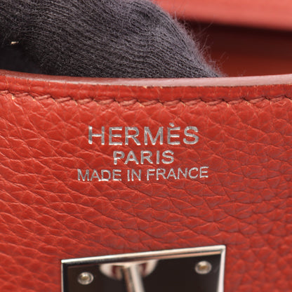 バーキン35 ブリック ハンドバッグ トリヨンクレマンス オレンジブラウン シルバー金具 □N刻印 エルメス バッグ HERMES