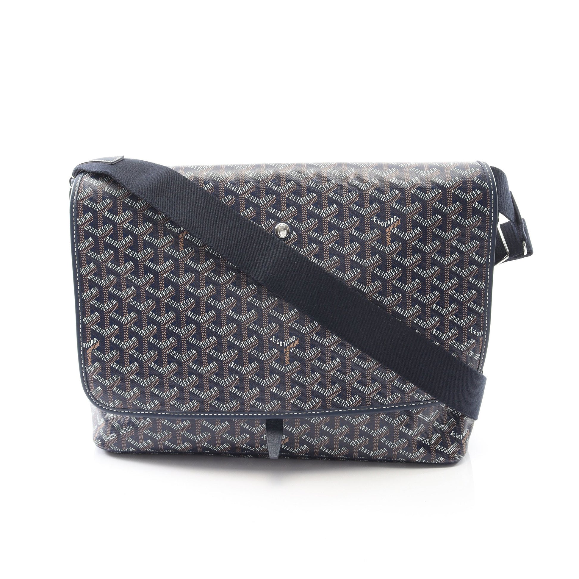 カペシアンMM ショルダーバッグ コーティングキャンバス レザー ネイビー マルチカラー ゴヤール バッグ GOYARD