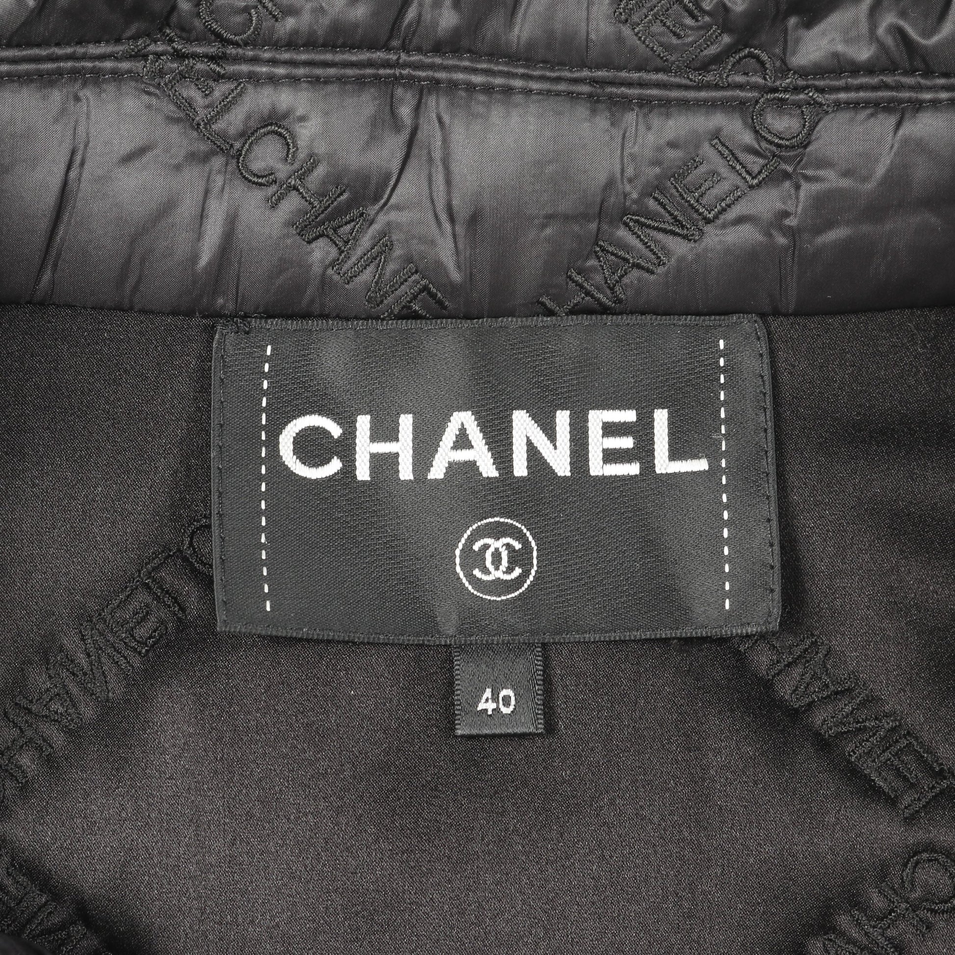 ココマークボタン キルティングジャケット ナイロン ブラック 中綿 シャネル アウター CHANEL