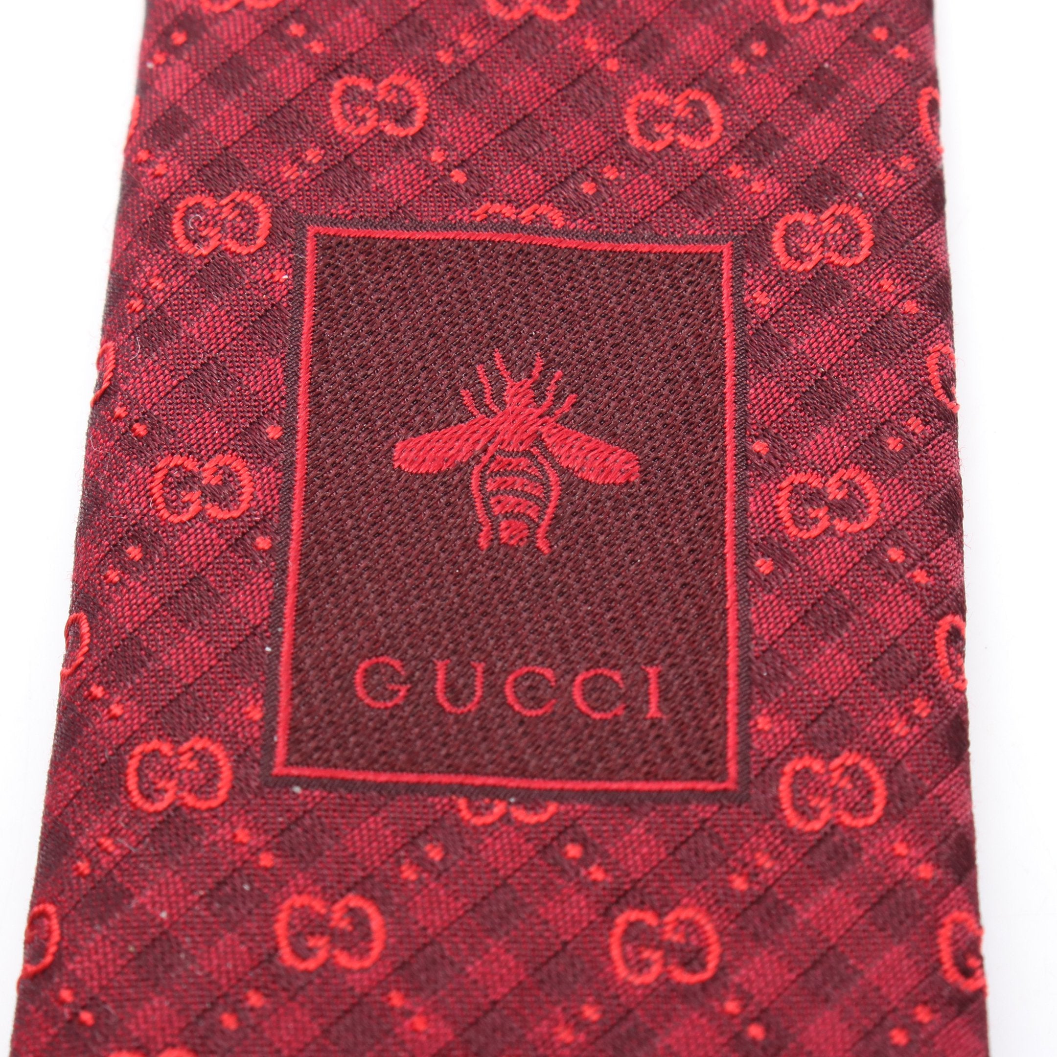 GG柄 ネクタイ チェック シルク ボルドー グッチ – RECLO