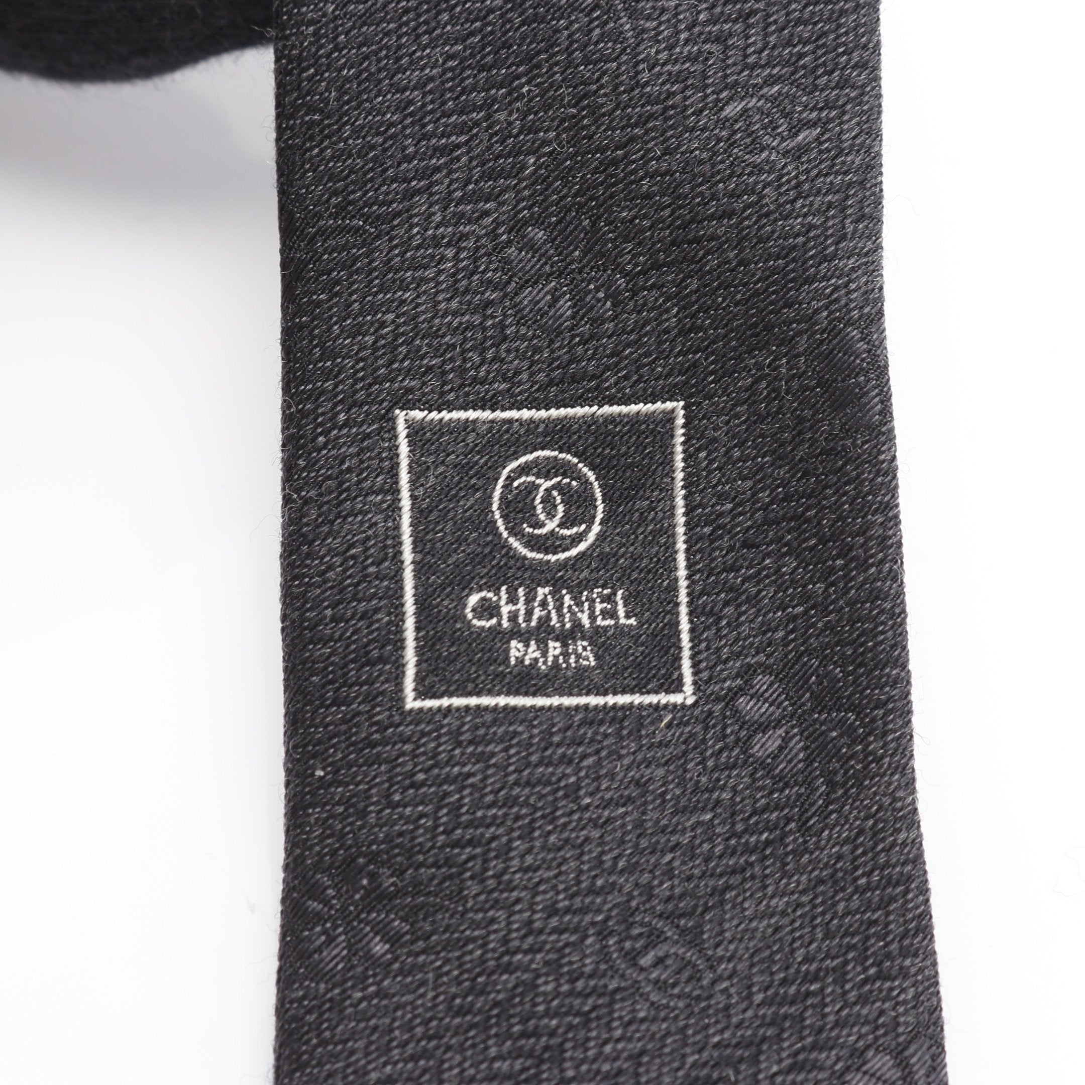 ココマーク クローバー ネクタイ シルク ウール ダークグレー シャネル