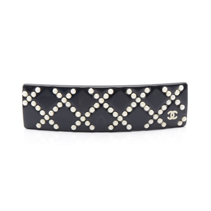 マトラッセ ココマーク バレッタ ブラック ホワイト 08P シャネル アクセサリー CHANEL