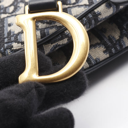 SADDLE サドル オブリーク ハンドバッグ キャンバス レザー ベージュ ネイビー 2WAY クリスチャンディオール バッグ Christian Dior