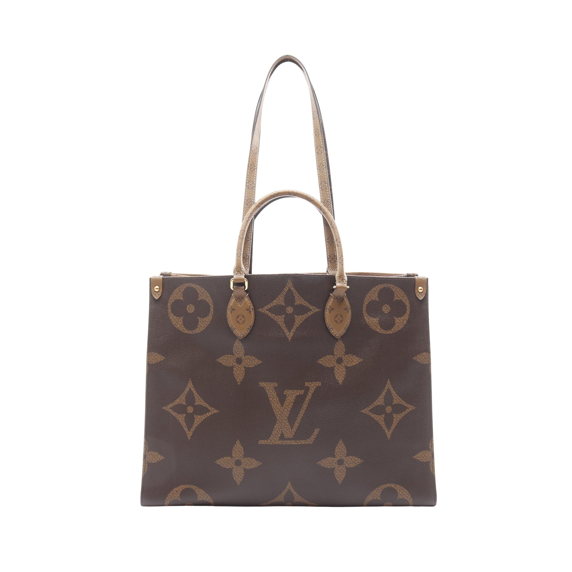 オンザゴーGM モノグラムジャイアント リバース ショルダーバッグ トートバッグ PVC ブラウン ベージュ 2WAY ルイヴィトン バッグ LOUIS VUITTON