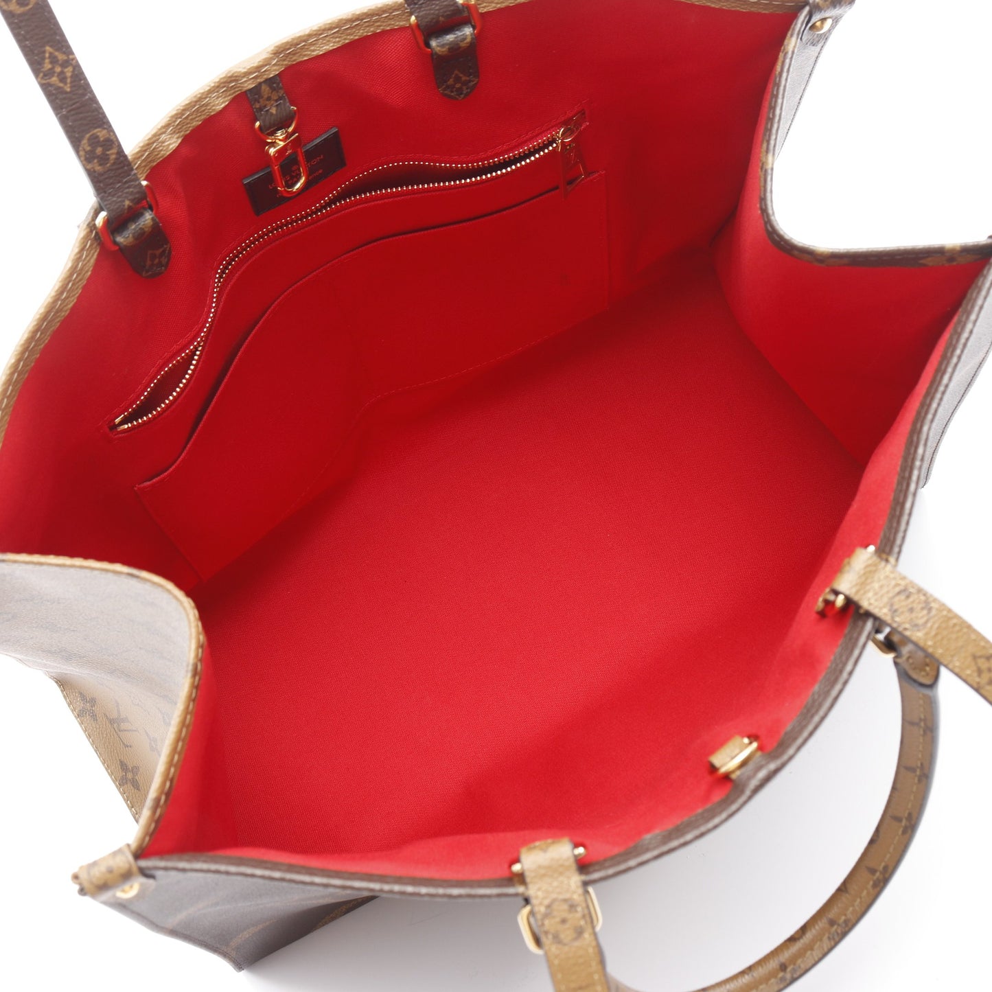 オンザゴーGM モノグラムジャイアント リバース ショルダーバッグ トートバッグ PVC ブラウン ベージュ 2WAY ルイヴィトン バッグ LOUIS VUITTON