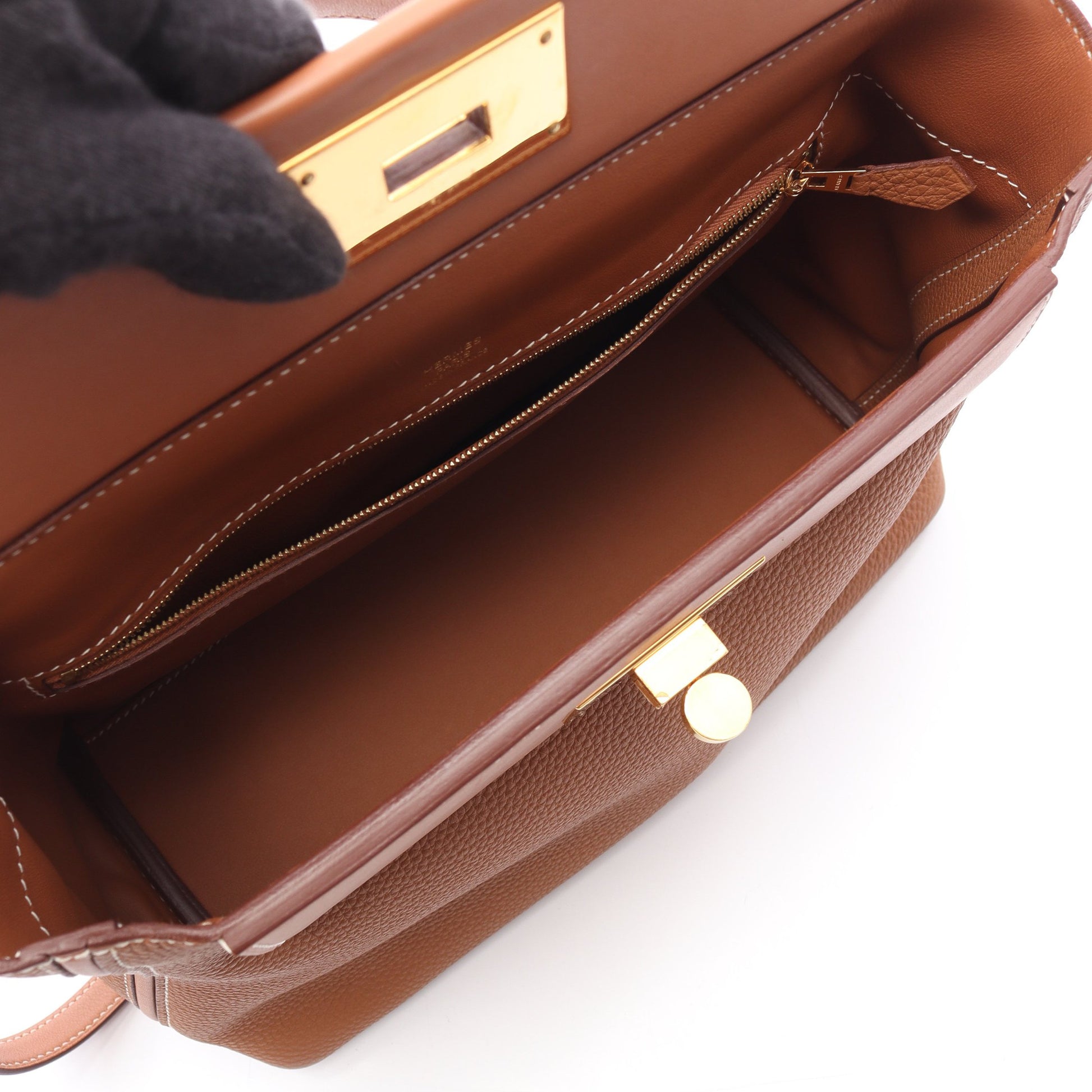 サック 24/24 ヴァンキャトル29 ゴールド ハンドバッグ トゴ ブラウン ゴールド金具 2WAY Y刻印 エルメス バッグ HERMES