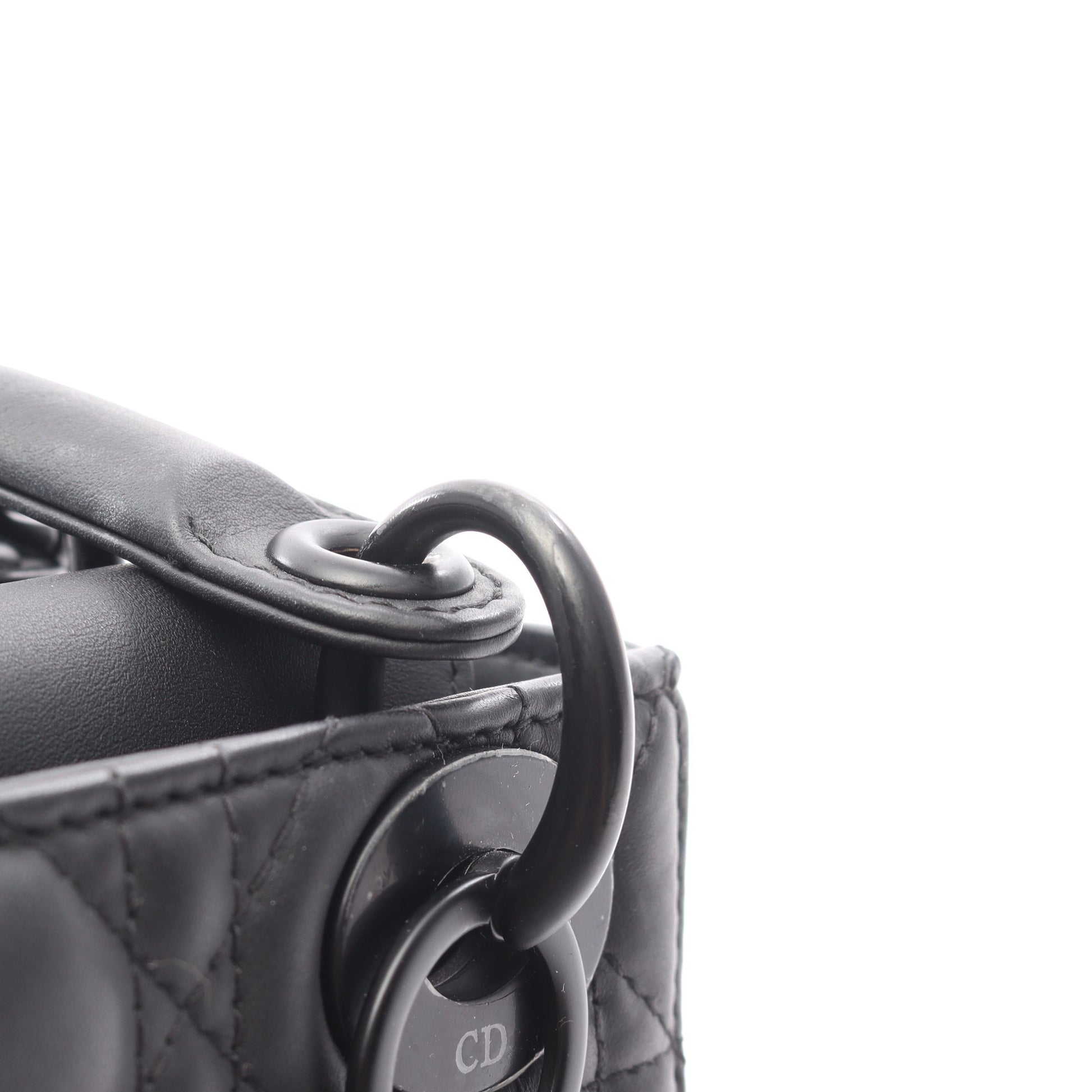 レディディオール ミニ カナージュ ハンドバッグ レザー ブラック 2WAY クリスチャンディオール バッグ Christian Dior