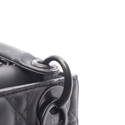 レディディオール ミニ カナージュ ハンドバッグ レザー ブラック 2WAY クリスチャンディオール バッグ Christian Dior