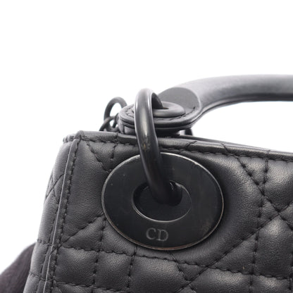 レディディオール ミニ カナージュ ハンドバッグ レザー ブラック 2WAY クリスチャンディオール バッグ Christian Dior