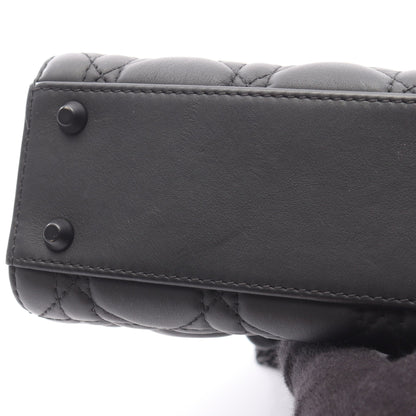 レディディオール ミニ カナージュ ハンドバッグ レザー ブラック 2WAY クリスチャンディオール バッグ Christian Dior