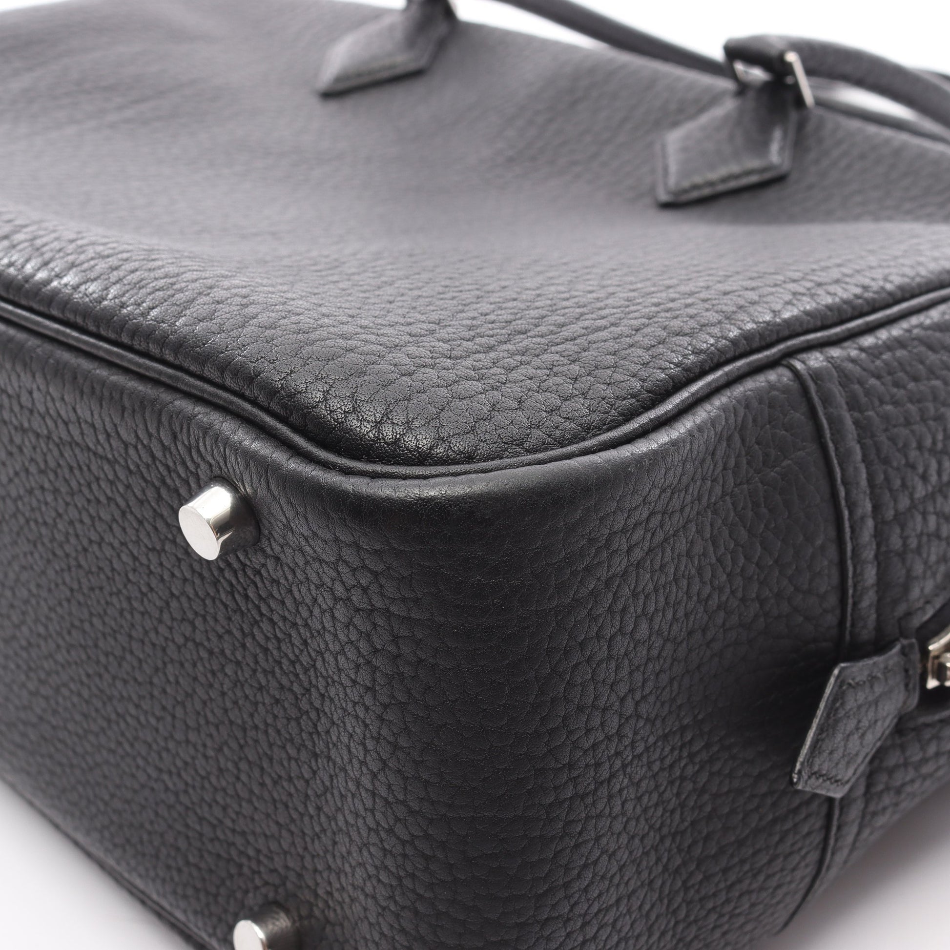 プリュム32 ハンドバッグ フィヨルド ブラック シルバー金具 □J刻印 エルメス バッグ HERMES