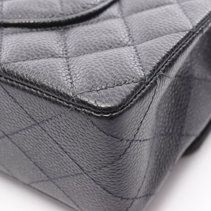 マトラッセ Wフラップ Wチェーンショルダーバッグ キャビアスキン ブラック ゴールド金具 シャネル バッグ CHANEL