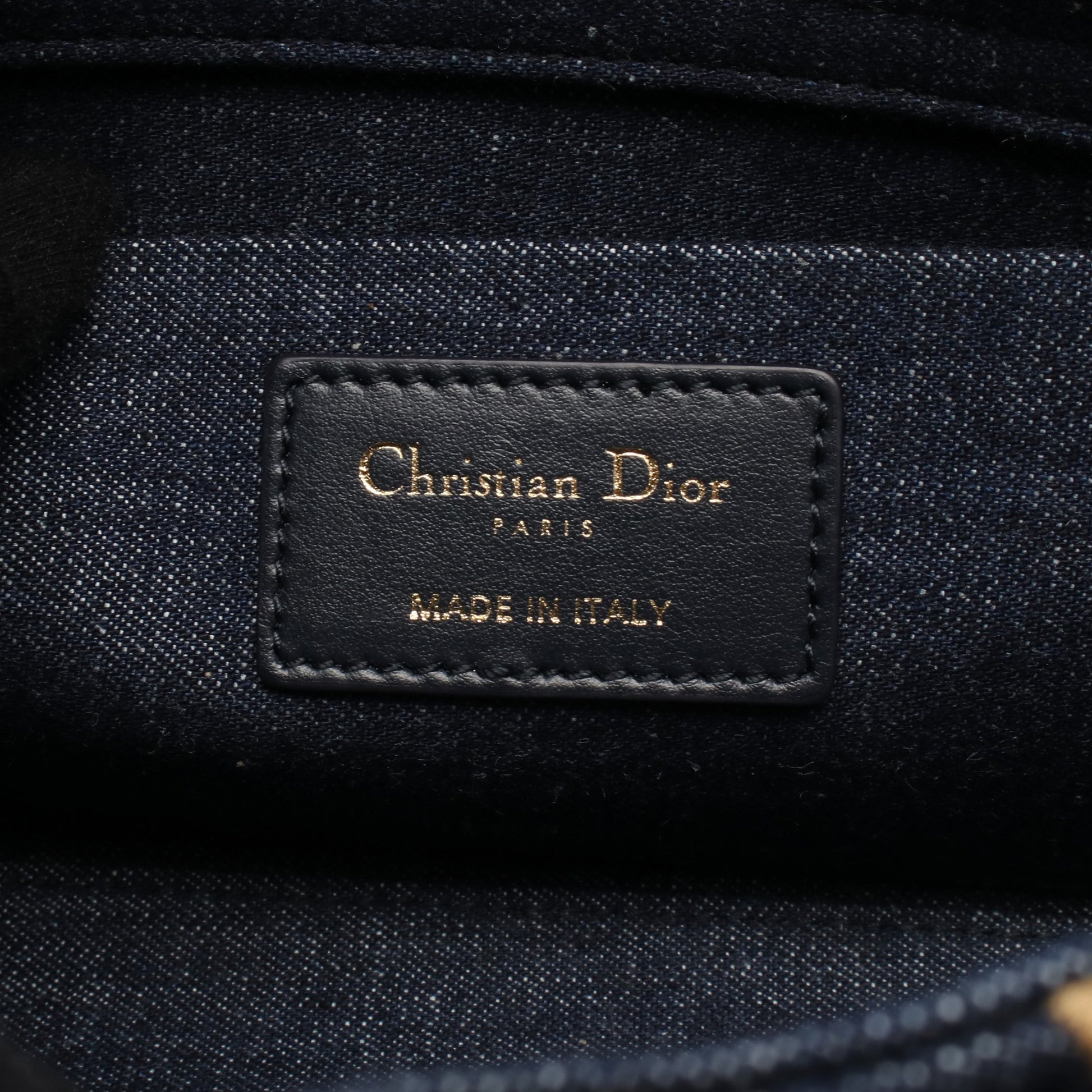 Lady D-Joy ミディアム ハンドバッグ デニム インディゴブルー イエローブラウン 3WAY クリスチャンディオール バッグ Christian Dior