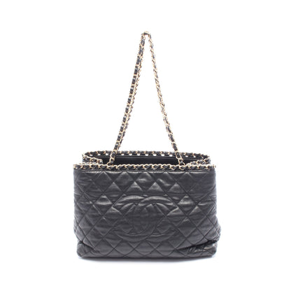 マトラッセ ココマーク チェーンショルダーバッグ レザー ブラック ゴールド金具 シャネル バッグ CHANEL